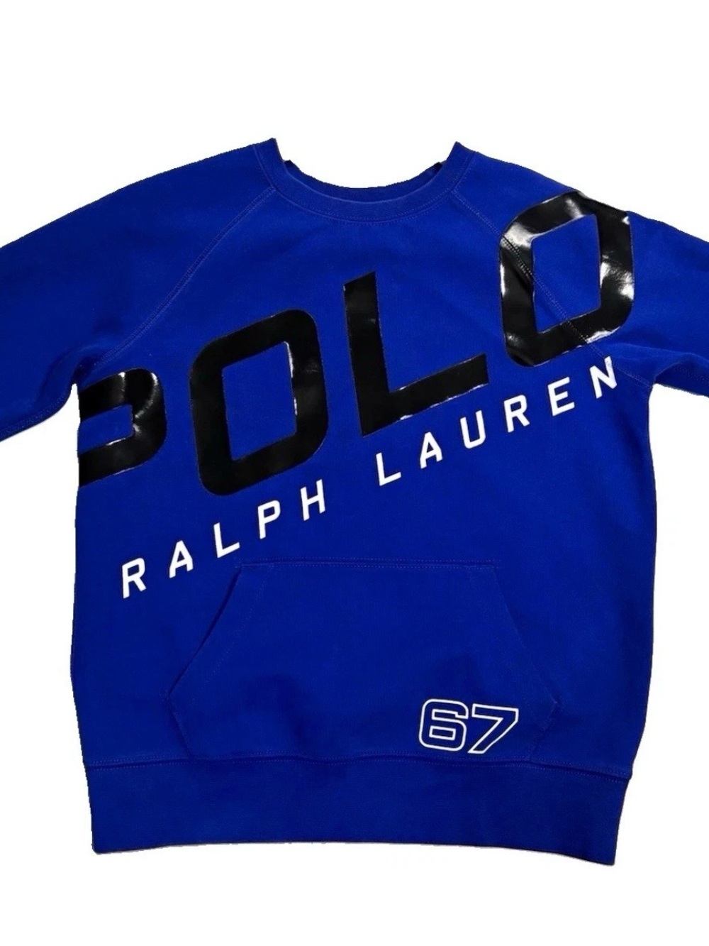Polo Ralph Lauren Boys Crewneck Sweatshirt M 10-12 Royal Blue POLO 67
